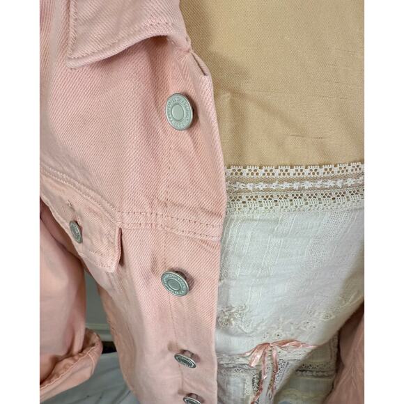 Vintage Free People pink denim jacket ,  size M - Picture 8 of 10